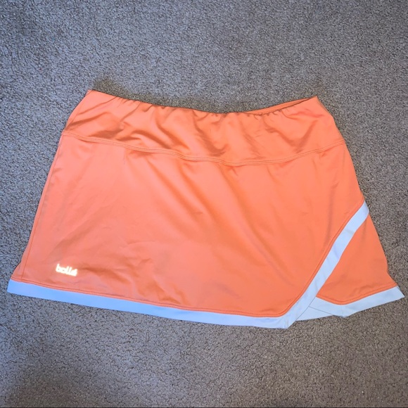 Bollé Orange Tennis Skirt With White Outline Size Large Athleisure - Picture 7 of 12